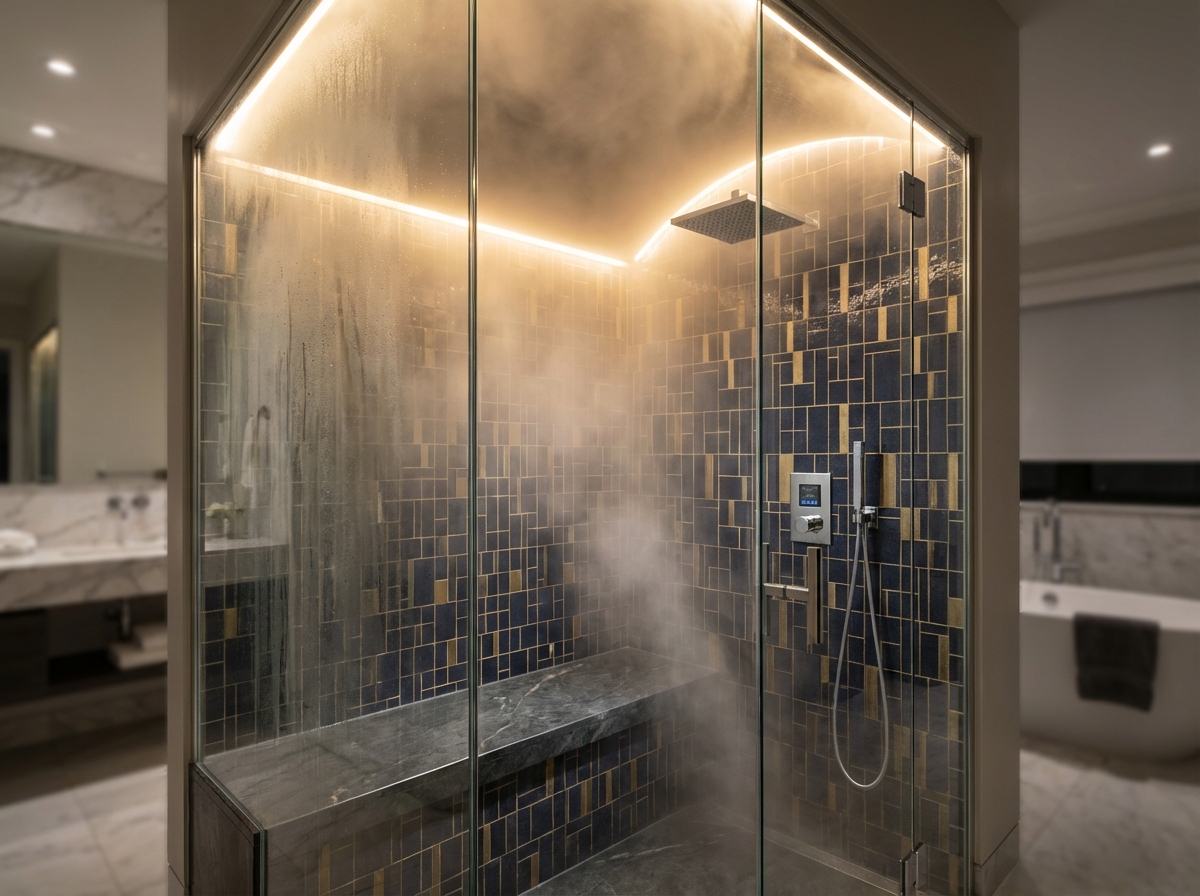 Dampfdusche im modernen Badezimmer – Gampp Haustechnik