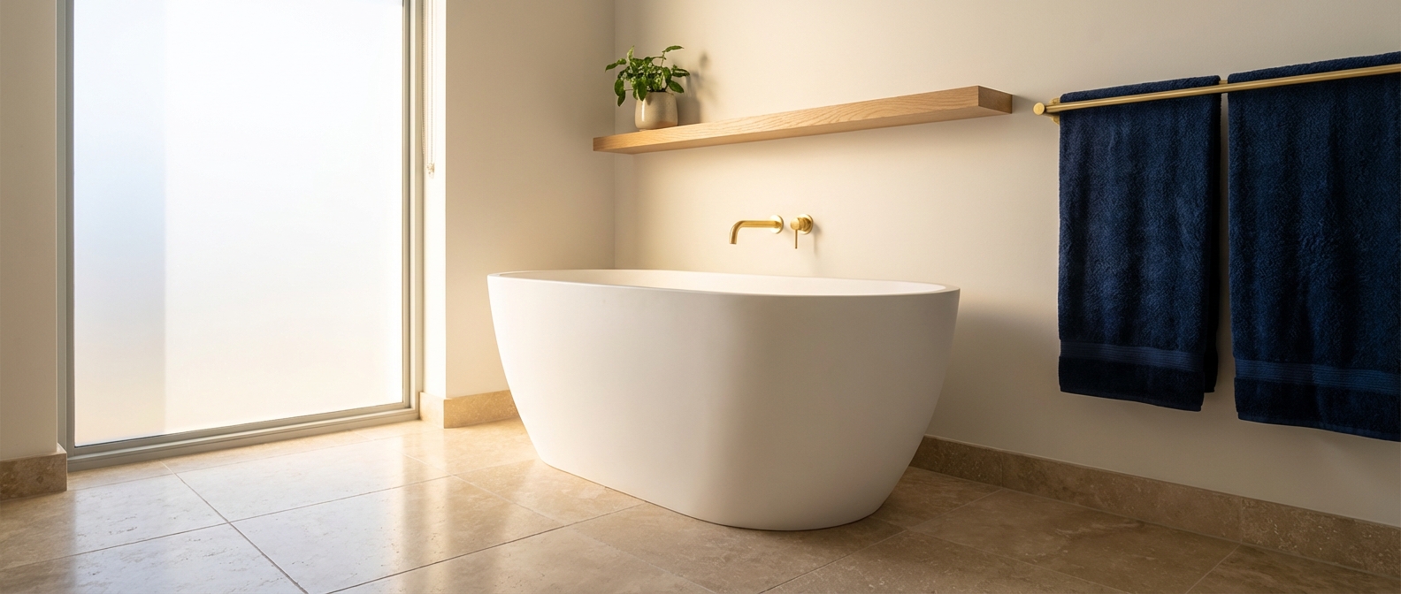 Modernes Badezimmer mit freistehender Badewanne – Gampp Haustechnik Waldshut-Tiengen