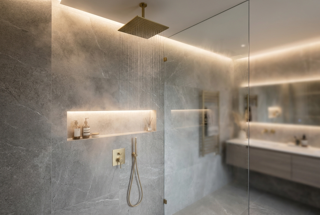 Modernes Bad nach Umbau – Gampp Haustechnik Waldshut-Tiengen